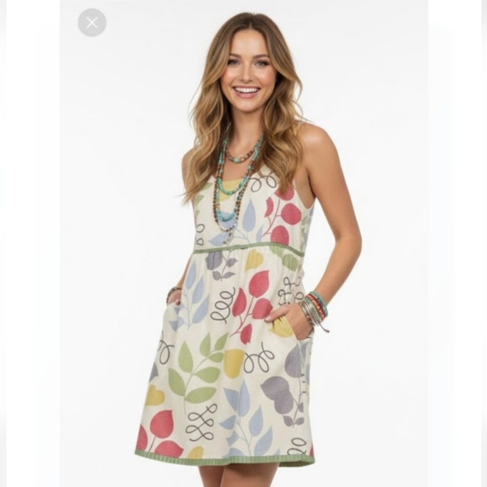 Vintage Positive Attitude Dress Retro Floral Sleeveless 22WP